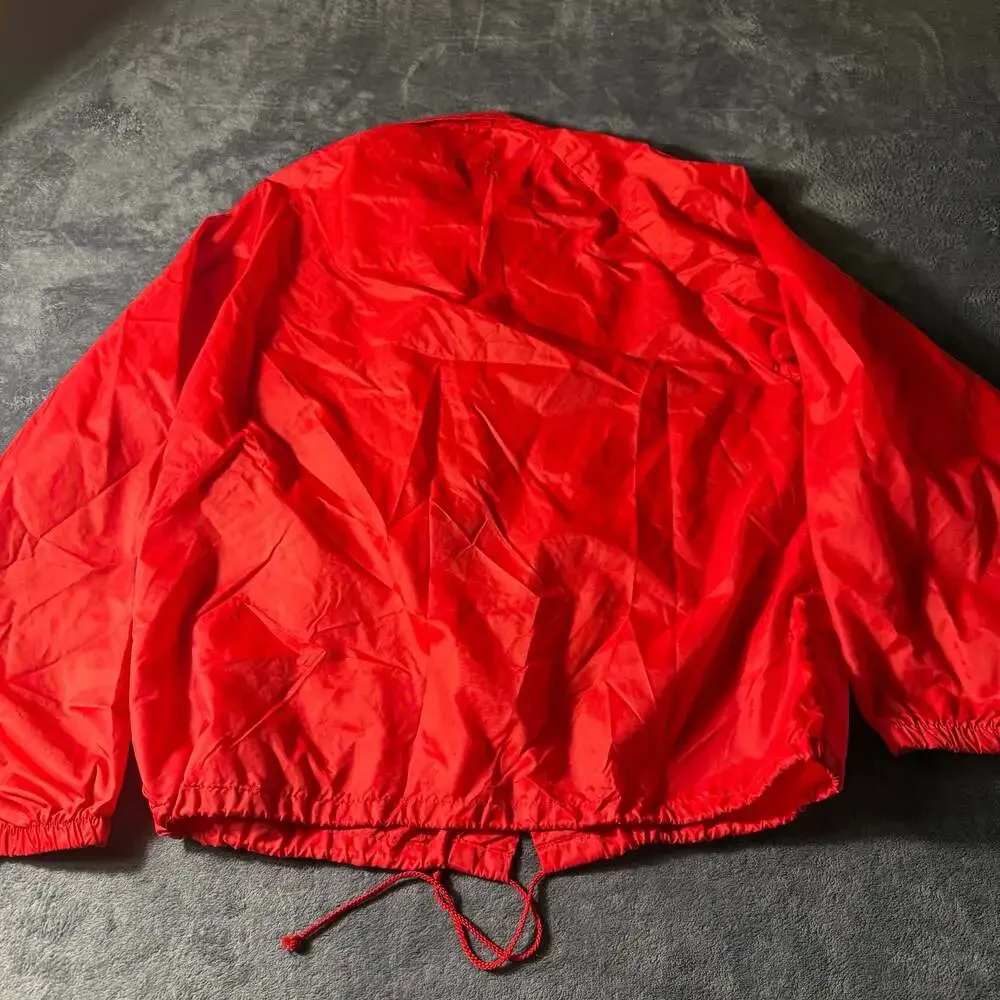 Vintage Swingster Manitowoc Red Snap Button Coaches Jacket Size L
